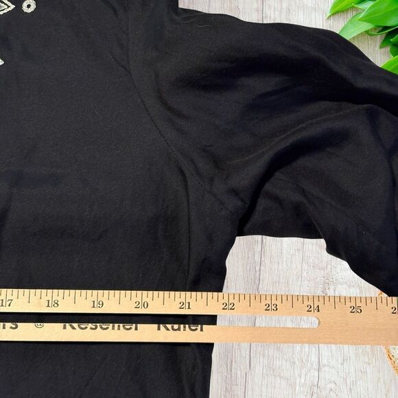 Talbots Women's Embroidered Top Size 16 Navy Embroidered Silk Blend Boho‎ - Picture 3 of 6